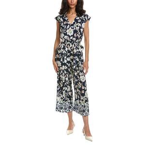 Tahari Asl Womens  Printed Jumpsuit, Blue